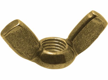 NUT WING BRASS PLN BSW 1/8